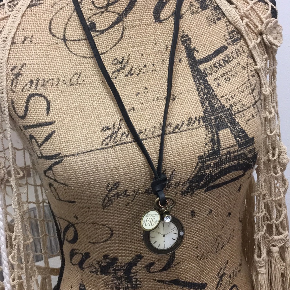 Handmade Leather necklace with locket charm - Picture 1 of 6
